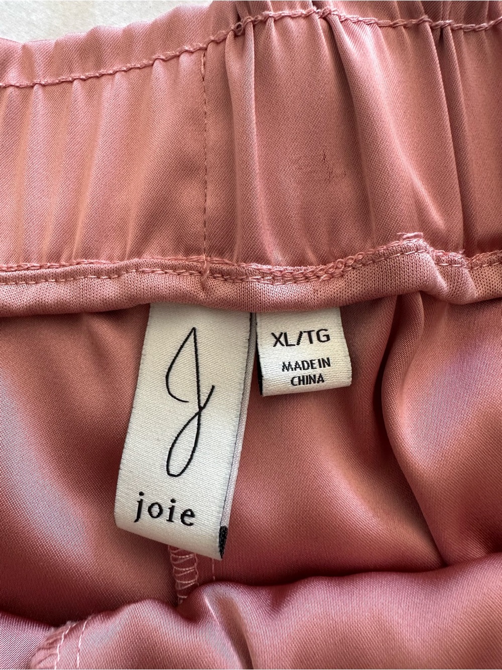 Joie Rose Satin Paperbag Wide-Leg Pants with Tie Belt, size XL - Picture 6 of 12
